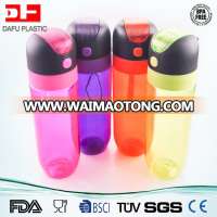 NEW design BPA Free Tritan plastic sports drinking water bottle with pop-up silicone suction nozzle and straw