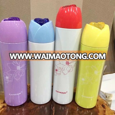 Flower color Stainless Steel Vacuum Flask with rose lid