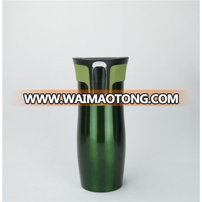 Customized scratch-resistant green stainless steel vacuum thermos travel mug