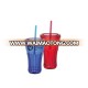 High quality plastic straw drinking water bottle